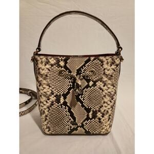 Kate Spade Eva Exotic Small Bucket Bag Snake Embossed Leather Crossbody WKRU7001